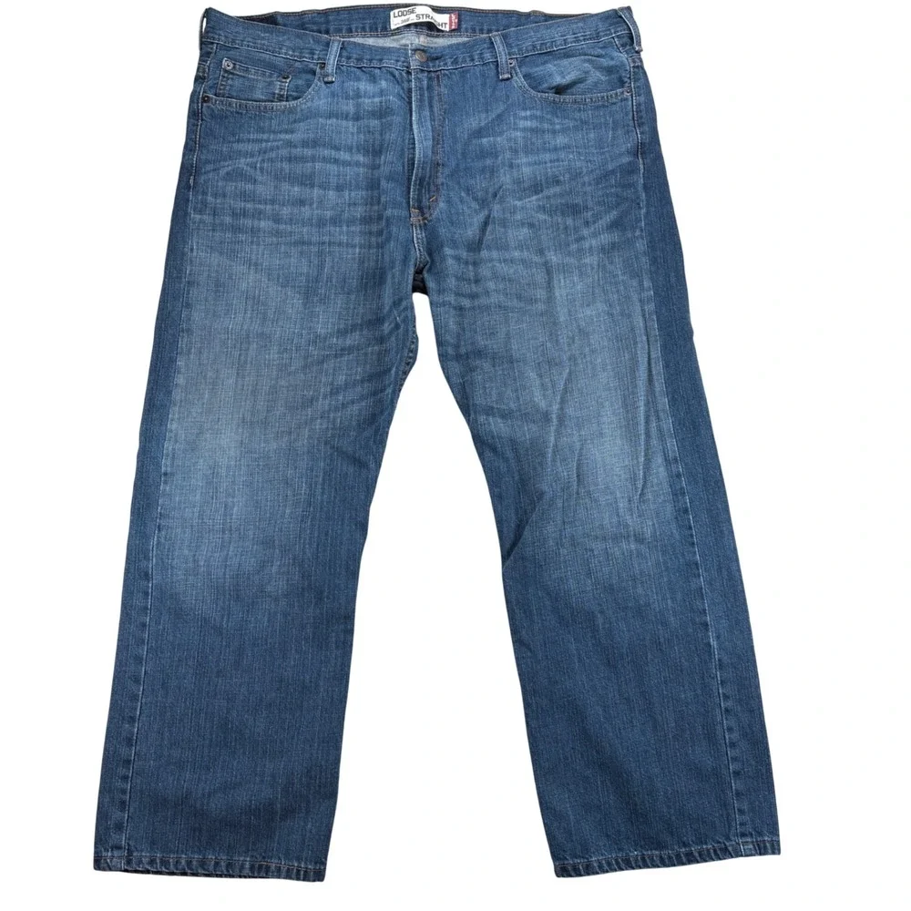 Levi's 569 Loose Straight Jeans Mens 42x30 Tag 42x28 Actual Med Wash Blue Denim